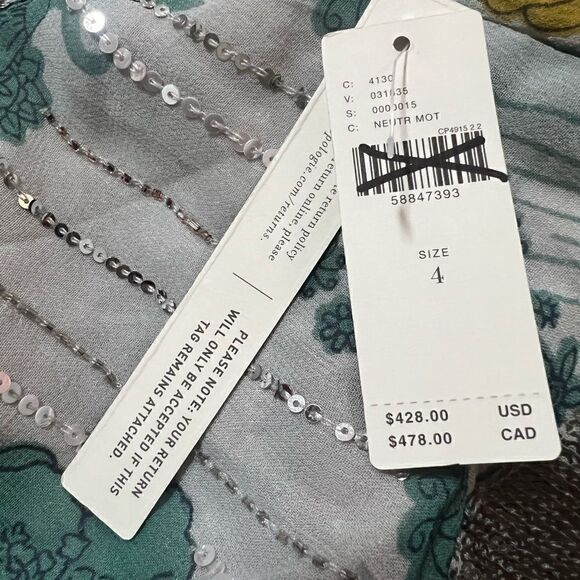 ANTHROPOLOGIE Sylvia Beaded Fringe Midi Dress - Picture 5 of 5